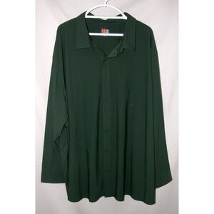 NEW NWT Big Mens Sz 4X Dark Green Stretchy Button Up Shirt SOCIETY OF ONE (DXL)